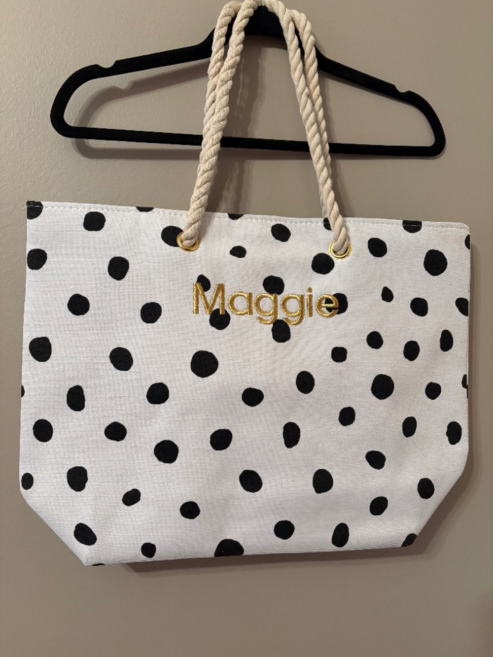 NWT Custom polka dot large tote bag- MAGGIE
